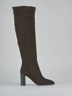 Stivali tacco 9cm camoscio testa