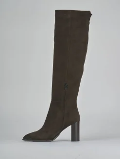 Stivali tacco 9cm camoscio testa