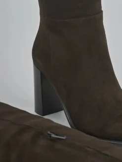 Stivali tacco 9cm camoscio testa