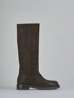 Stivali tacco 3cm camoscio testa