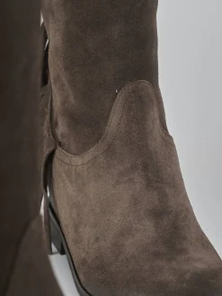 Stivali tacco 1cm camoscio testa