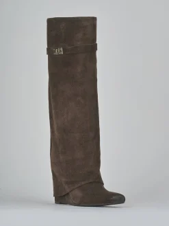 Stivali tacco 9cm camoscio testa