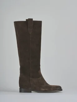 Stivali tacco 2cm camoscio testa