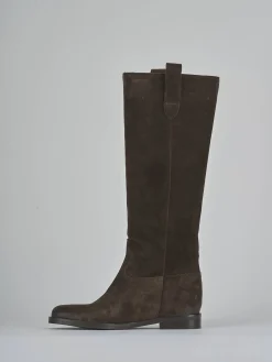 Stivali tacco 2cm camoscio testa