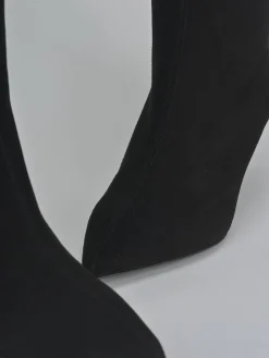 Stivali tacco 4cm camoscio nero