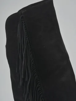 Stivali tacco 8cm camoscio nero