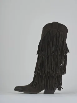 Stivali tacco 6cm camoscio testa