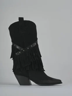 Stivali tacco 9cm camoscio nero