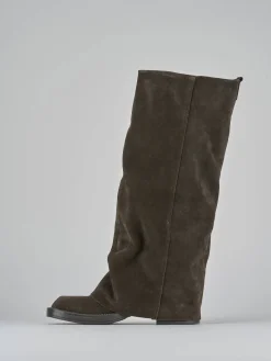 Stivali tacco 3cm camoscio testa