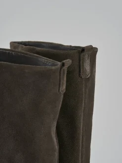 Stivali tacco 3cm camoscio testa