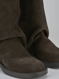 Stivali tacco 3cm camoscio testa