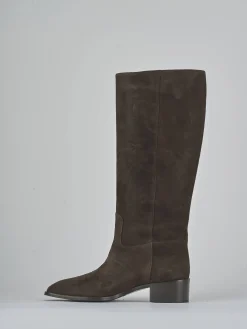 Stivali tacco 4cm camoscio testa