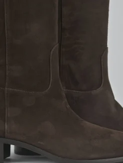 Stivali tacco 4cm camoscio testa