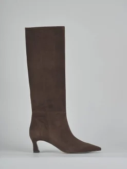 Stivali tacco 6cm camoscio testa