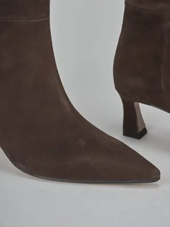 Stivali tacco 6cm camoscio testa