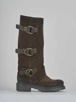 Stivali tacco 2cm camoscio testa