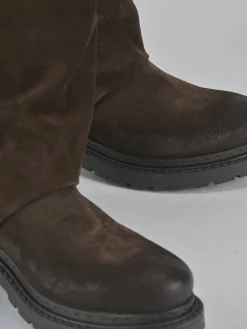 Stivali tacco 2cm camoscio testa