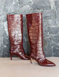 Stivali tacco 7cm cocco bordo'