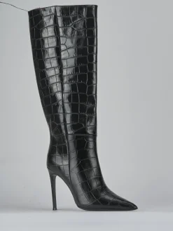 Stivali tacco 10cm cocco nero