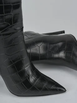 Stivali tacco 10cm cocco nero