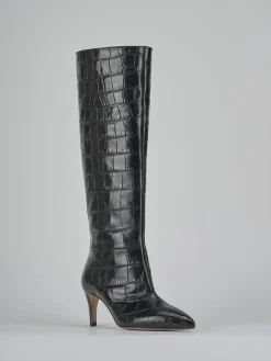 Stivali tacco 7cm cocco nero