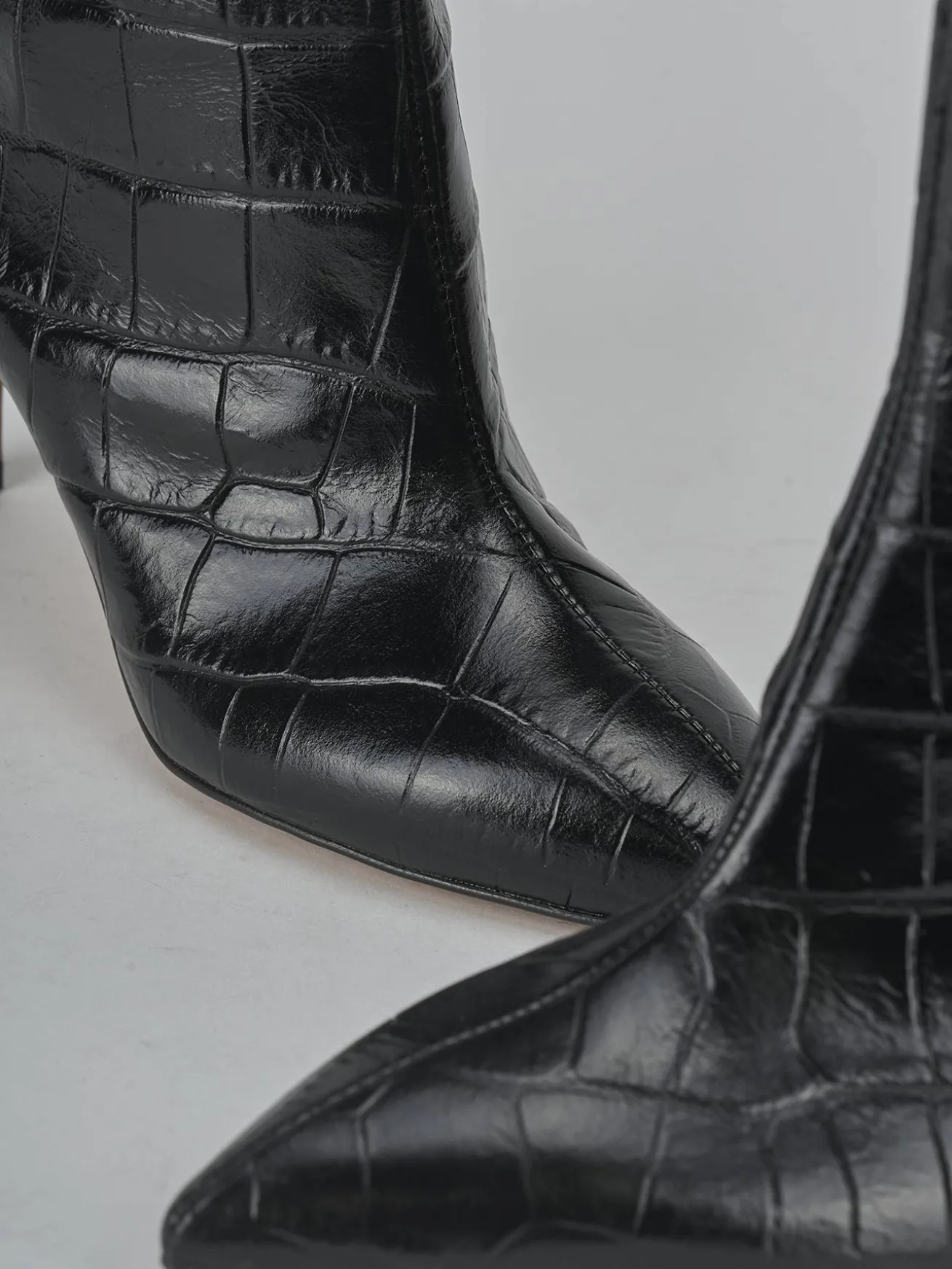 Stivali tacco 7cm cocco nero