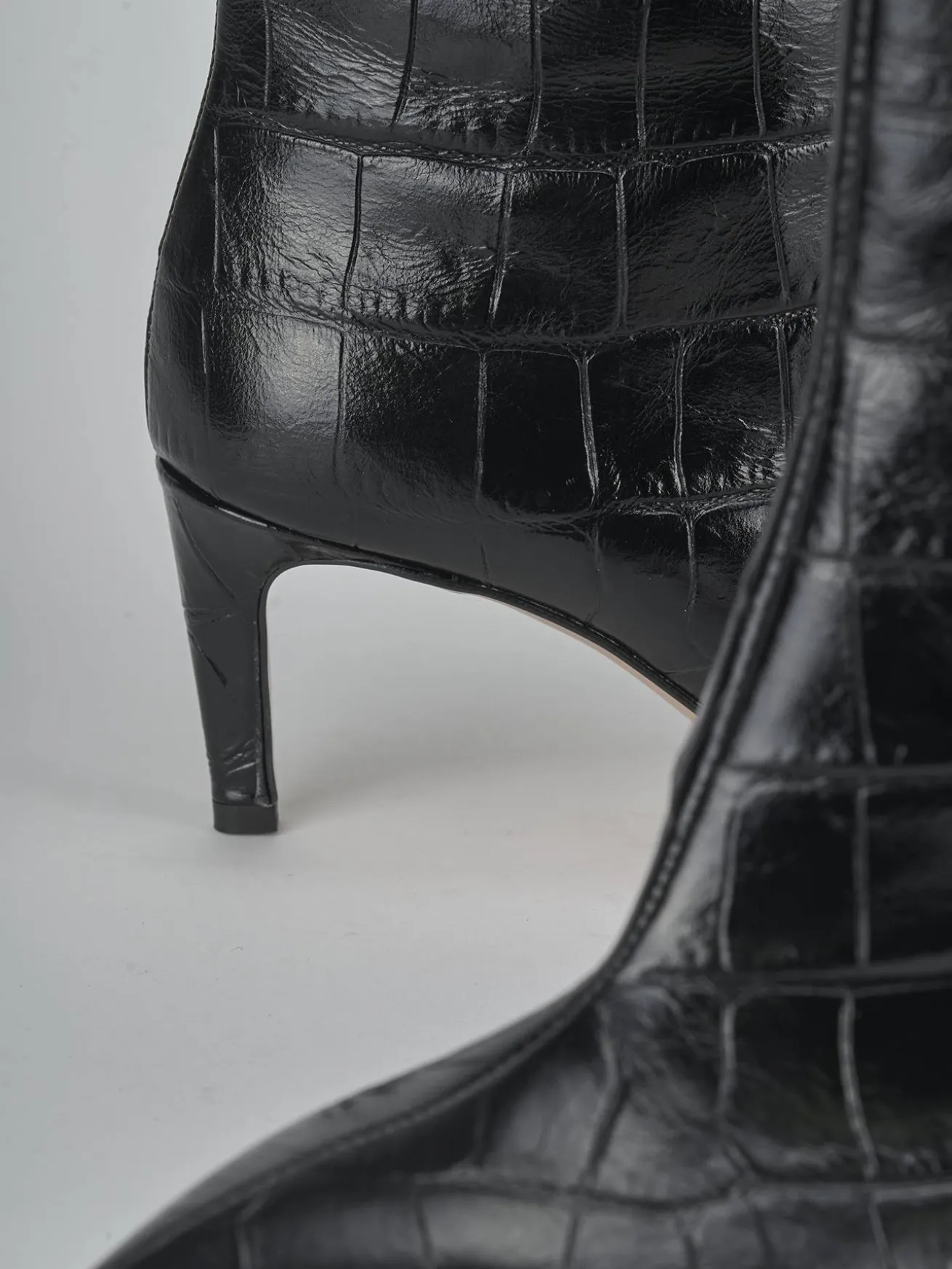 Stivali tacco 7cm cocco nero