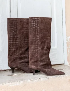 Stivali tacco 5cm cocco testa