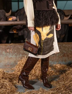 Stivali tacco 7cm cocco testa