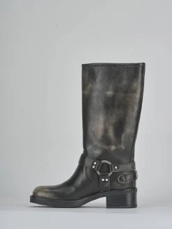 Stivali tacco 4cm pelle beige