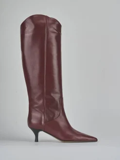 Stivali tacco 5cm pelle bordo'