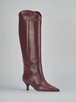 Stivali tacco 5cm pelle bordo'