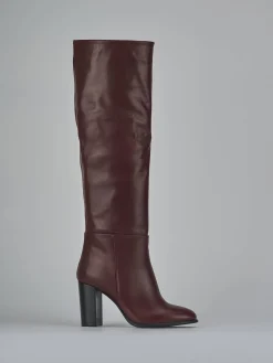 Stivali tacco 8cm pelle bordo'