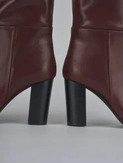 Stivali tacco 8cm pelle bordo'