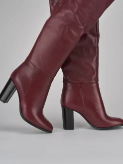 Stivali tacco 8cm pelle bordo'