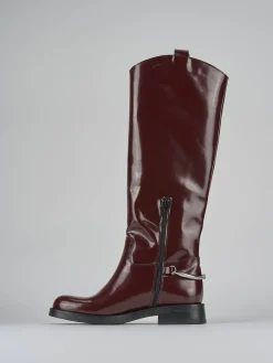 Stivali tacco 2cm pelle bordo'