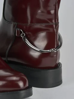 Stivali tacco 2cm pelle bordo'