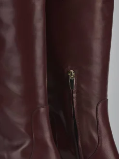 Stivali tacco 8cm pelle bordo'