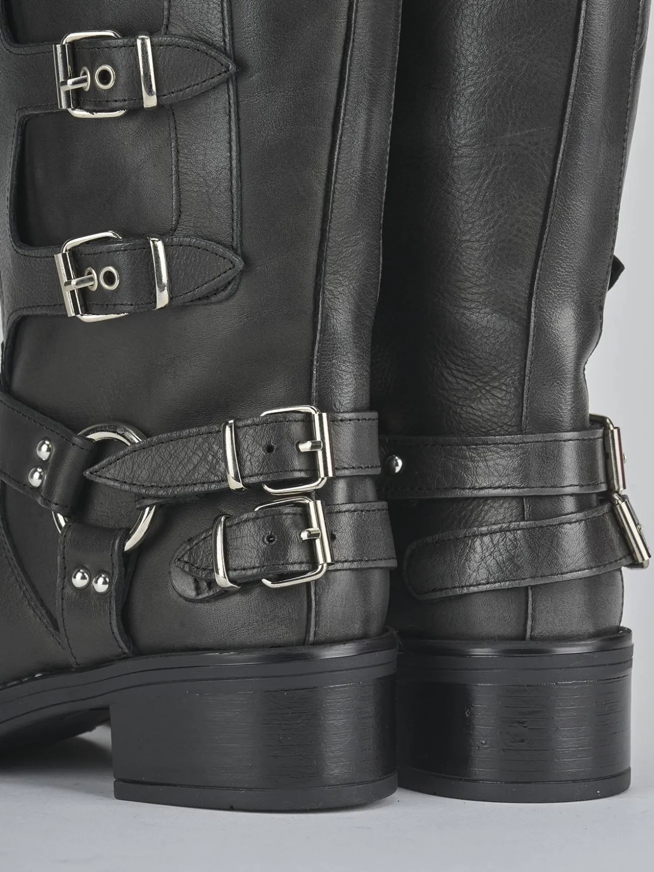 Stivali tacco 4cm pelle grigio