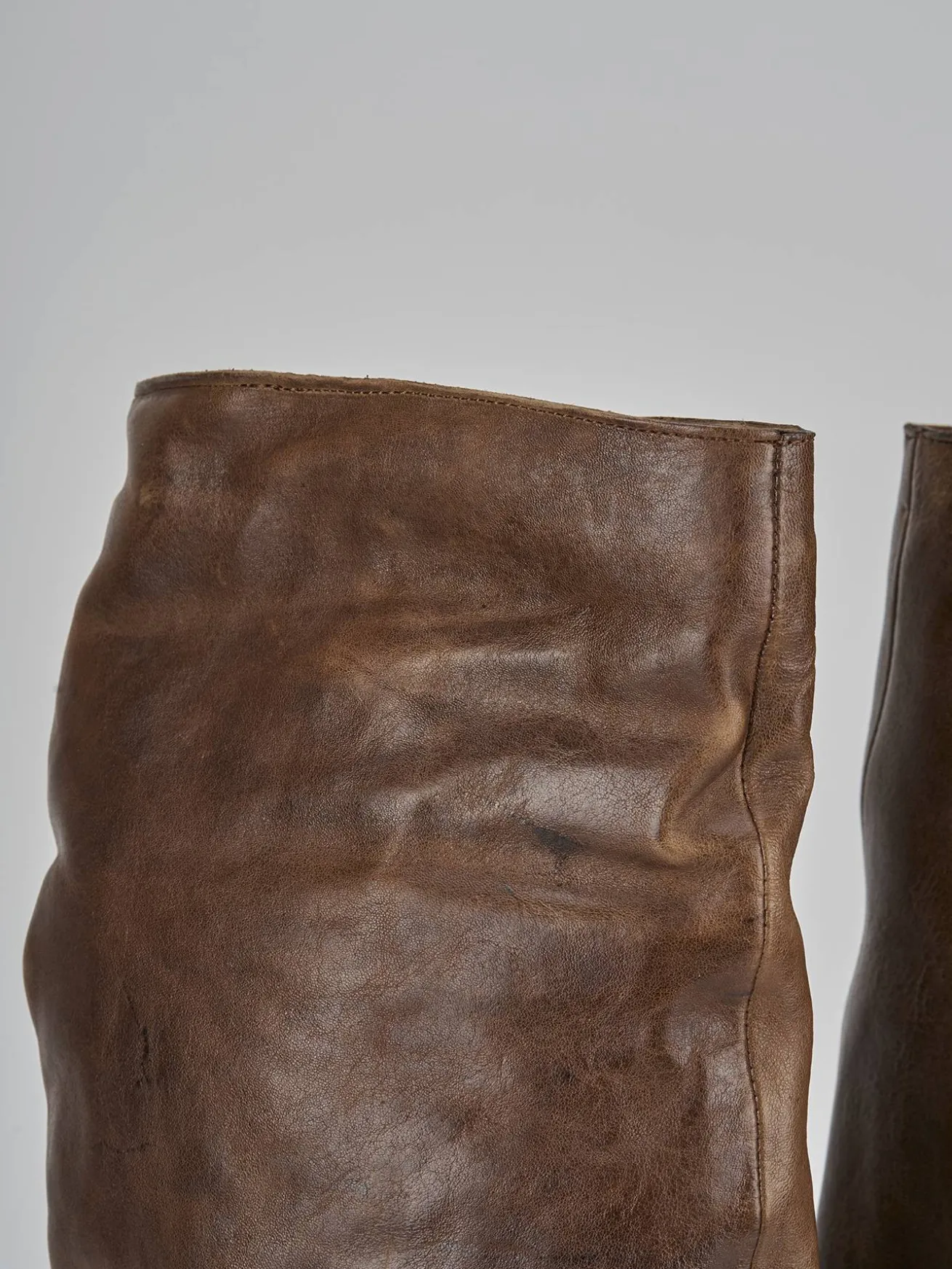 Stivali tacco 6cm pelle marrone