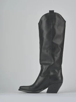 Stivali tacco 8cm pelle nero