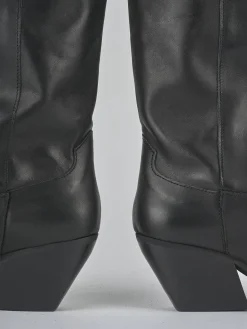 Stivali tacco 8cm pelle nero