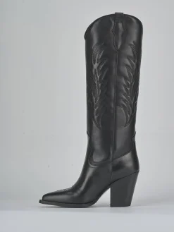 Stivali tacco 8cm pelle nero