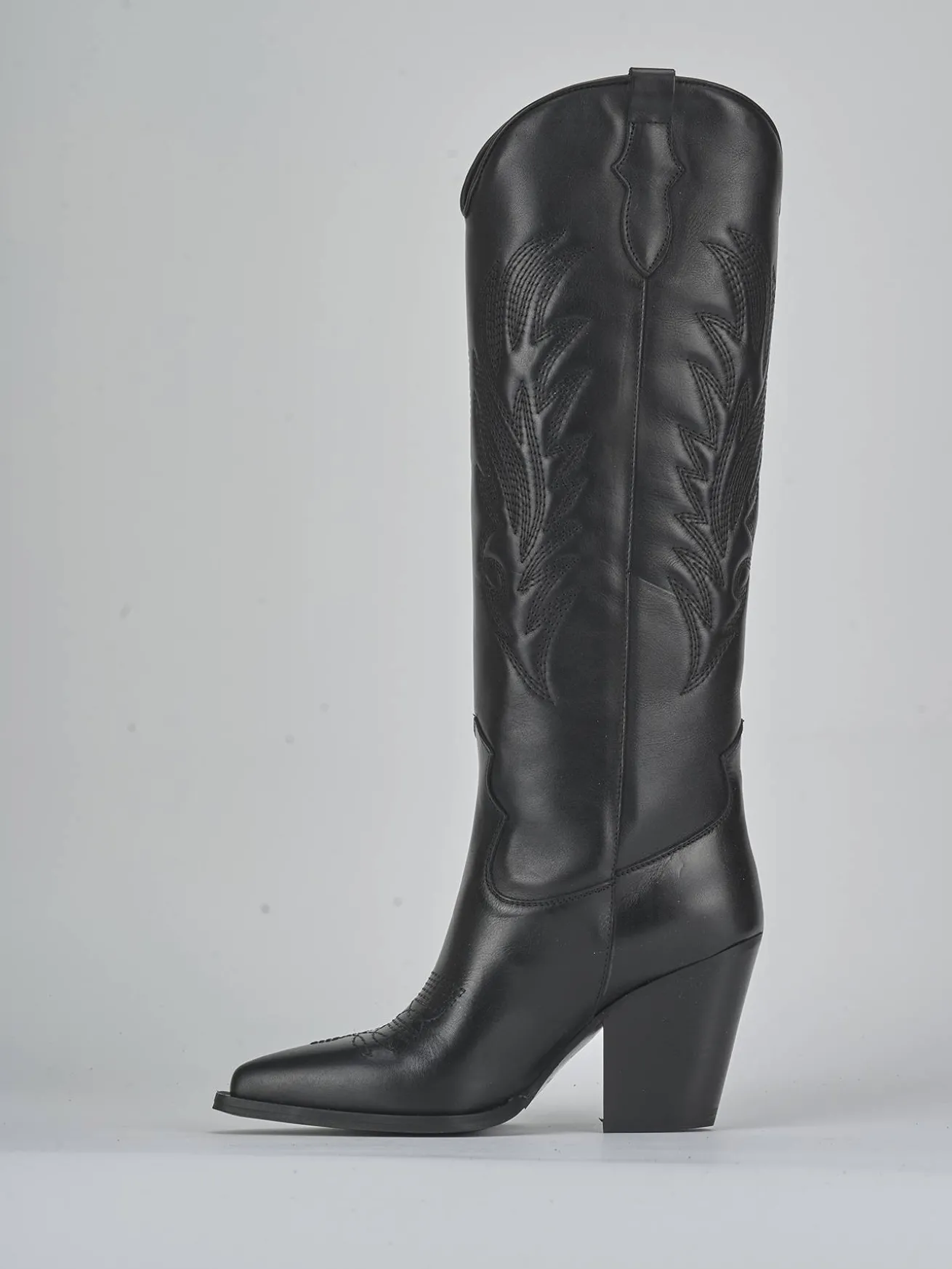 Stivali tacco 8cm pelle nero