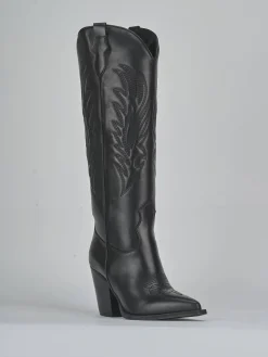 Stivali tacco 8cm pelle nero