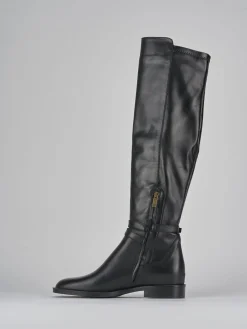 Stivali tacco 2cm pelle nero