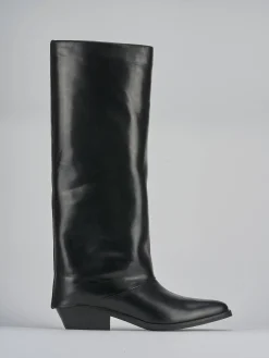 Stivali tacco 3cm pelle nero