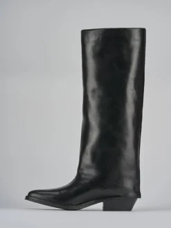 Stivali tacco 3cm pelle nero