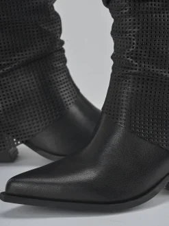 Stivali tacco 7cm pelle nero