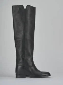 Stivali tacco 2cm pelle nero